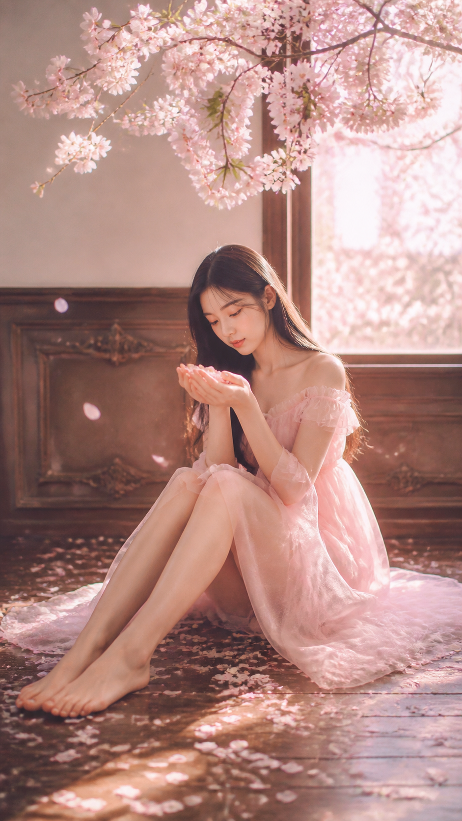 春日樱花绮梦写真 - 捧花瓣注视 · 温柔沉静